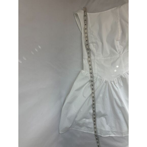 New White Mini Bubble Skirt Dress Bow Back Size M Girly Feminine Romantic Cute - Picture 11 of 11